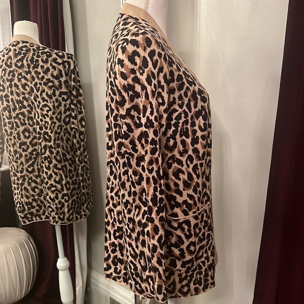 New without Tags J.Crew Factory Leopard open cardigan Size Small - Picture 7 of 9